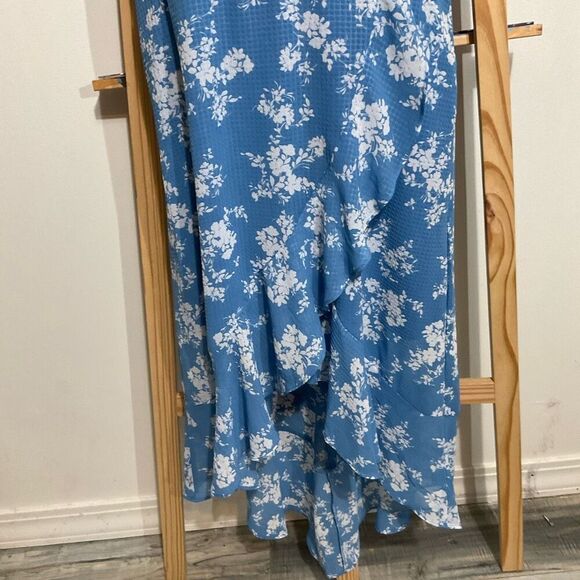 The General Good Irina faux Wrap, high low dress blue size MP ￼ - Picture 5 of 10